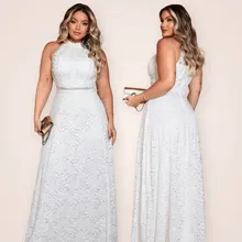 Vestido Longo Renda Plus Size Detrix