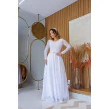 Vestido Longo de Renda Forrado Garota Charmosa