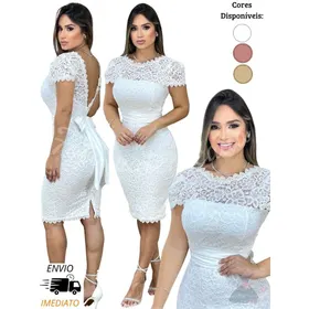 Vestido Tubinho Midi Renda Que Taw