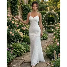 Vestido Longo Noiva Alças Finas Racy
