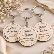 Chaveiro Personalizado de Madeira JG Store