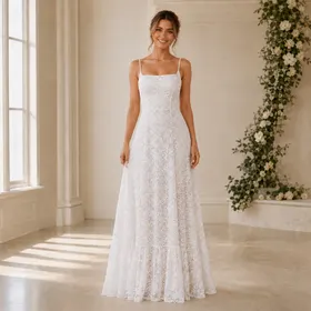 Vestido Noiva Longo Renda Alcinha Racy